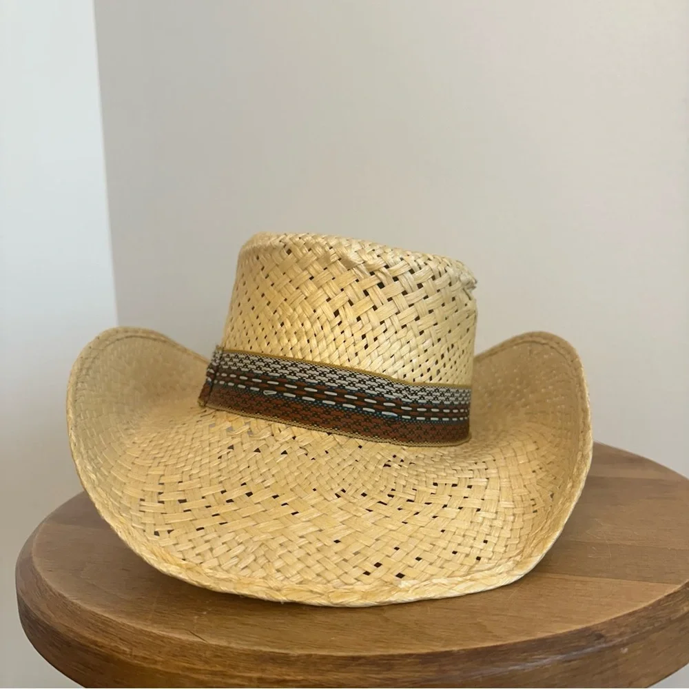 Resistol Stagecoach Western Cowboy Hat 6 3/4 Self Conforming Straw Tan USA Texas - Picture 5 of 16